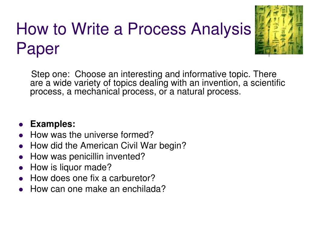 process analysis essay recipe