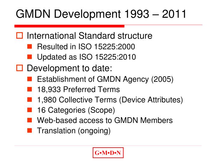 PPT GMDN Global Medical Device Nomenclature PowerPoint Presentation