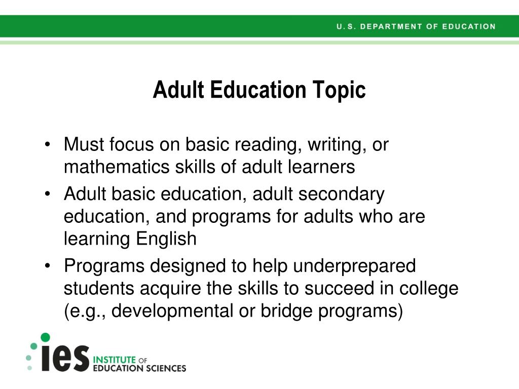 research topics on adult education