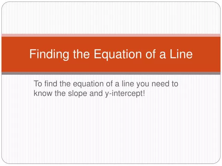 finding the equation of a line n.