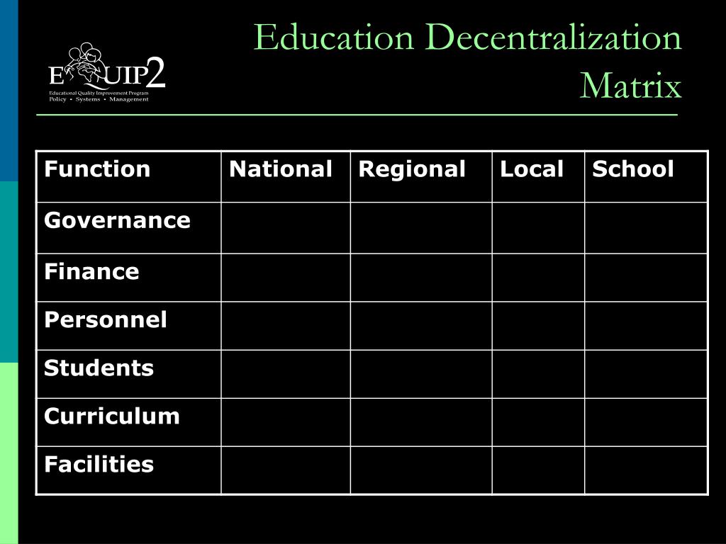 education decentralization case study
