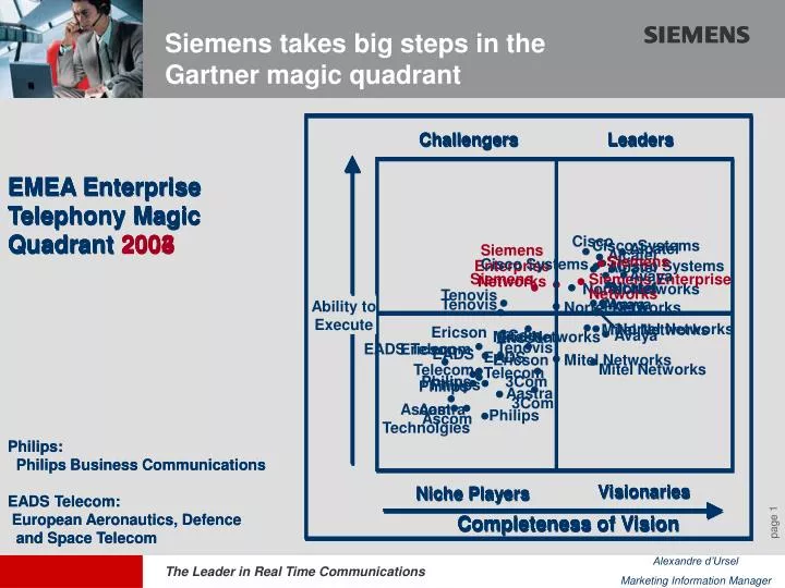 PPT Siemens takes big steps in the Gartner magic quadrant PowerPoint