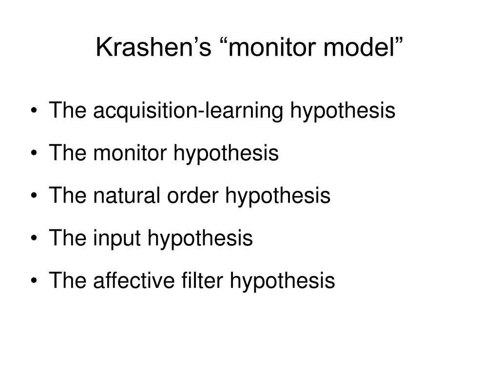 monitor hypothesis krashen definition