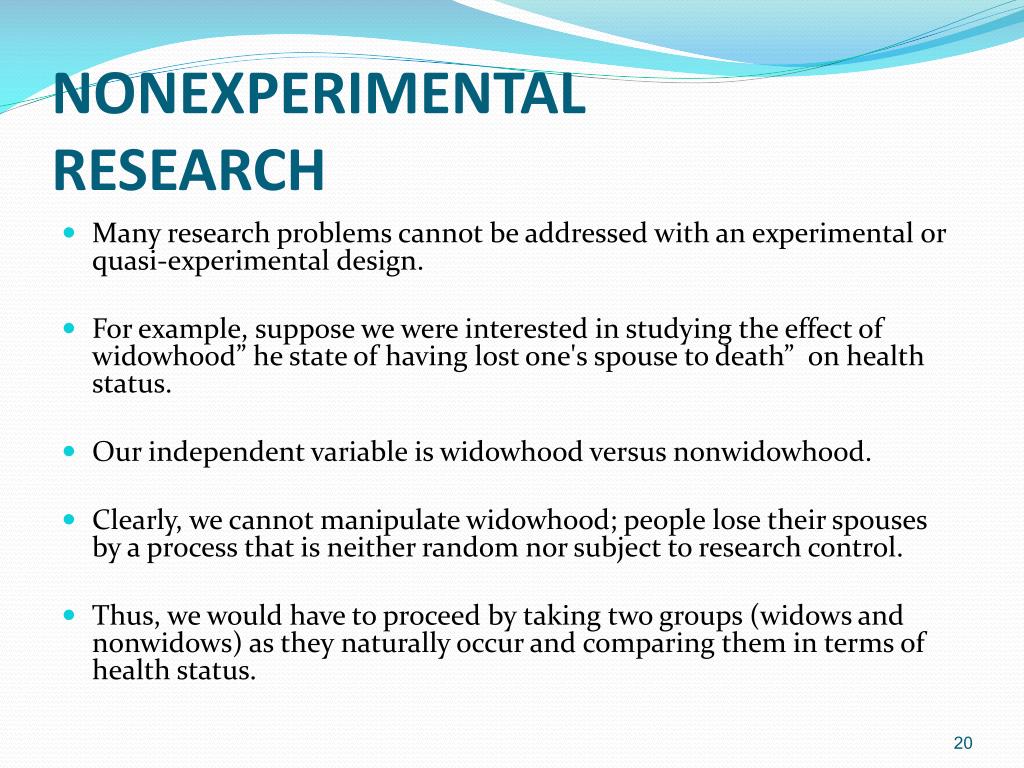 what is non experimental research design