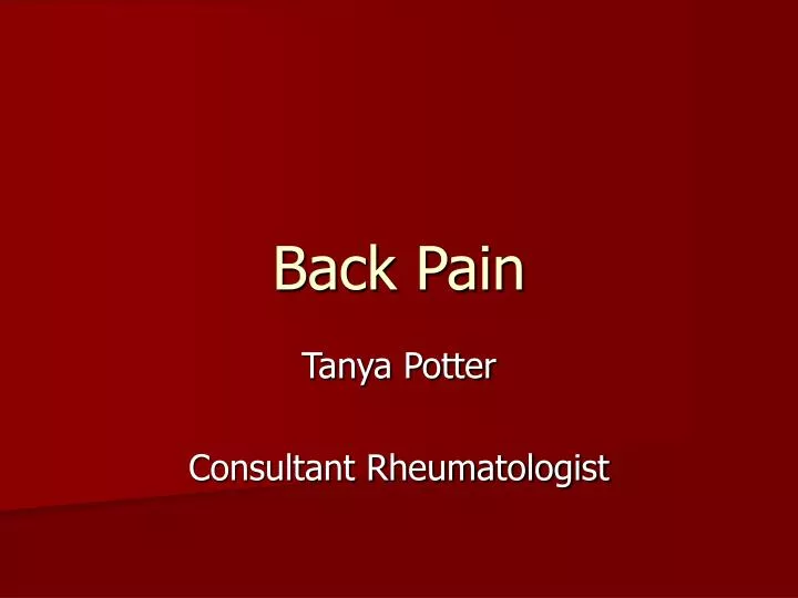 back pain n.