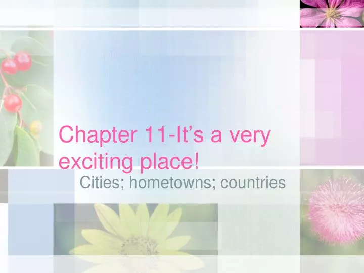chapter 11 it s a very exciting place n.