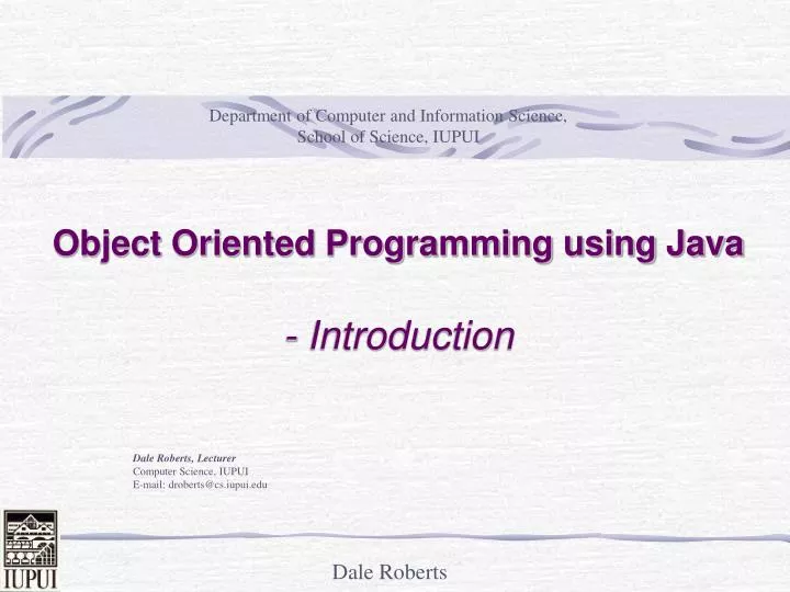 PPT - Object Oriented Programming using Java - Introduction PowerPoint ...