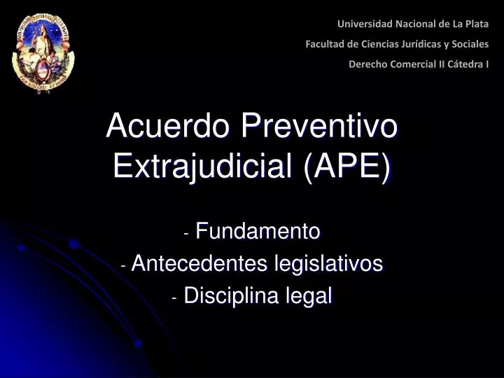acuerdo preventivo extrajudicial ape n.