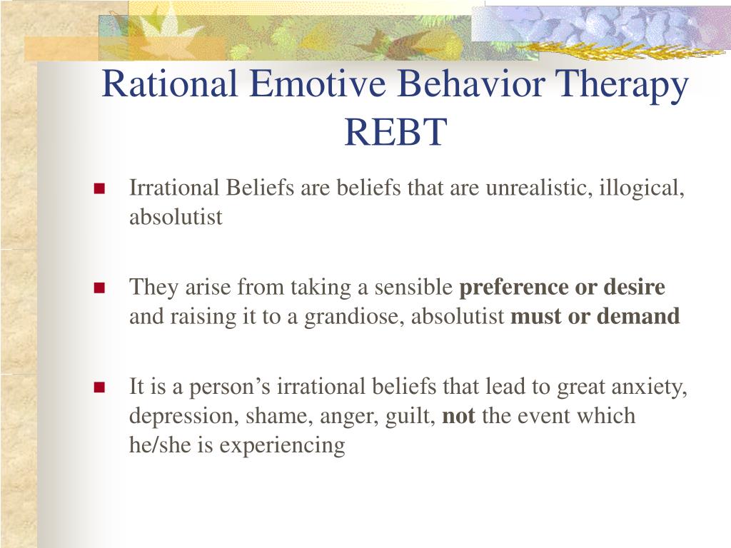 PPT Rational Emotive Behavior Therapy REBT PowerPoint Presentation