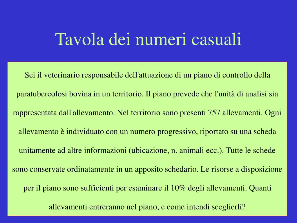 PPT Tavola dei numeri casuali PowerPoint Presentation, free download