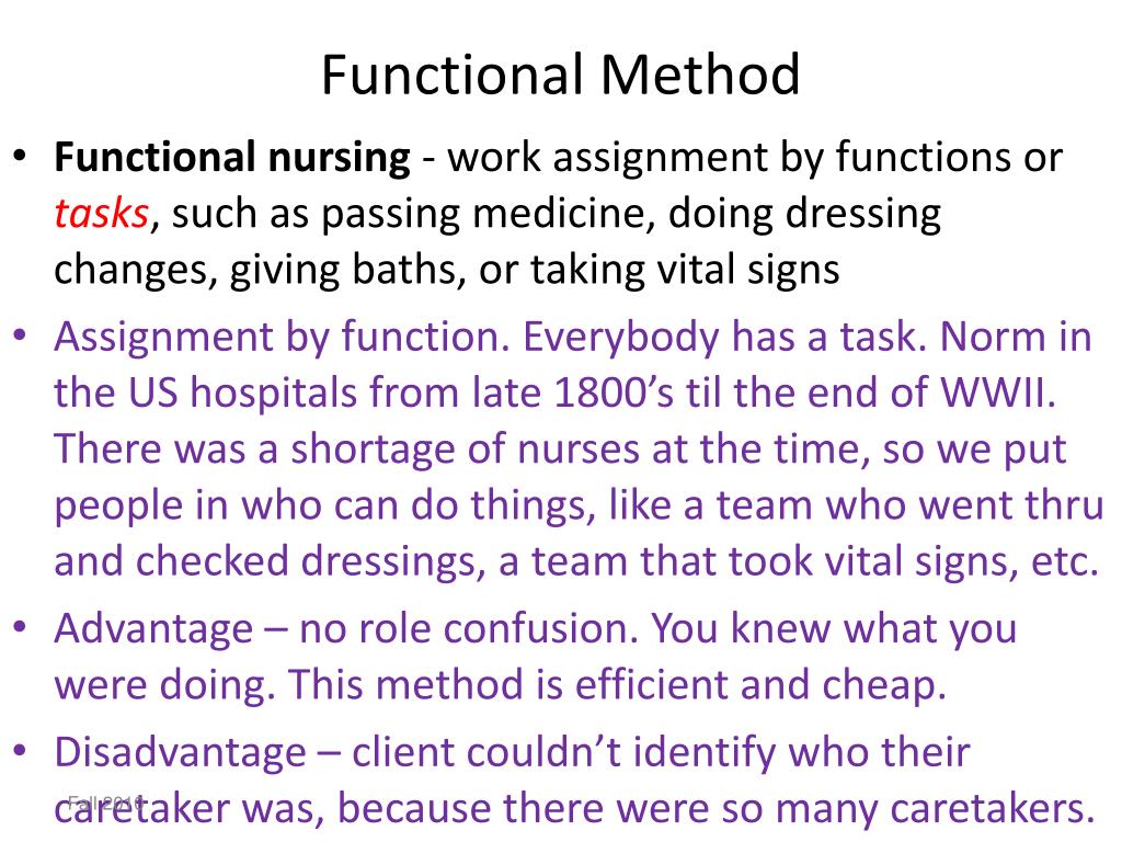 functional assignment in nursing
