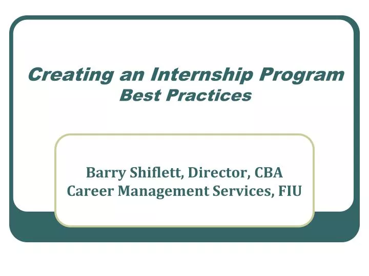creating an internship program best practices n.