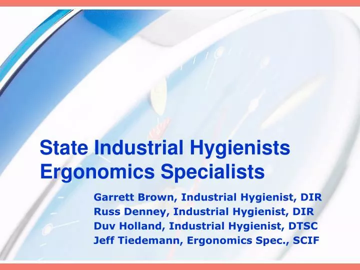 state industrial hygienists ergonomics specialists n.