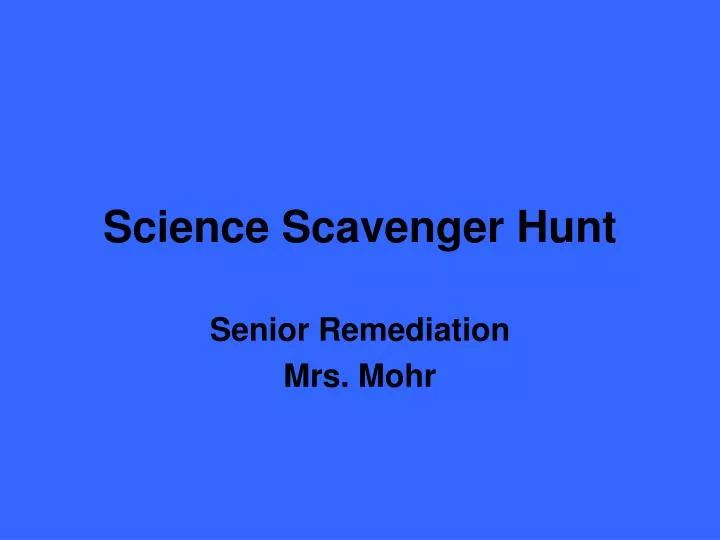 Science Scavenger Hunt