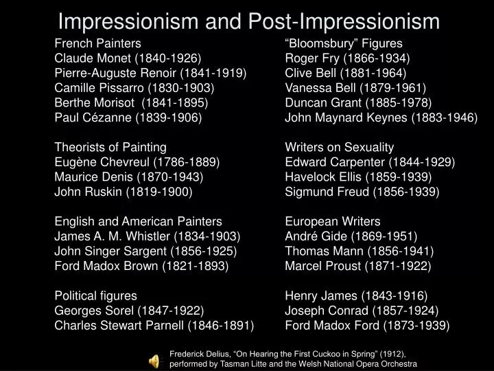 impressionism and post impressionism n.