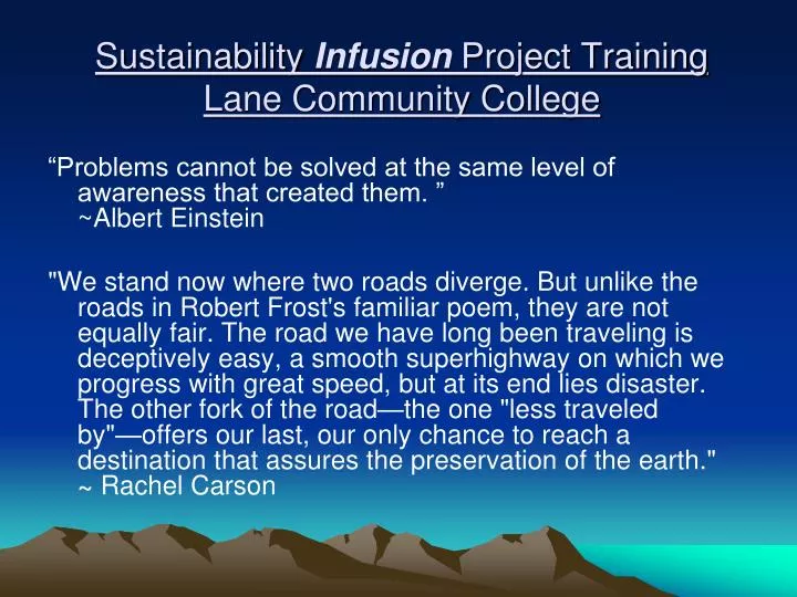 sustainability infusion project training lane community college n.