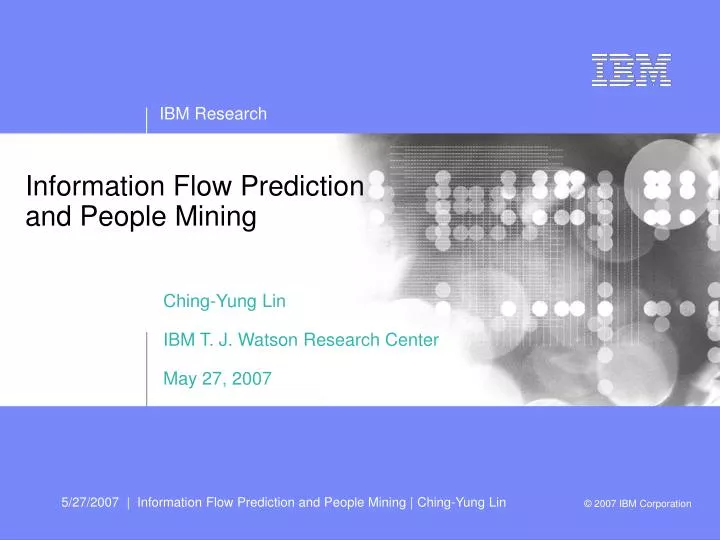 information flow prediction and people mining n.