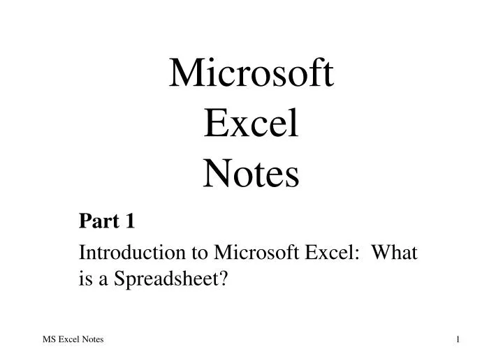 Ppt microsoft excel notes powerpoint presentation free download id
