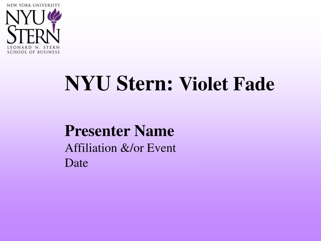 PPT - NYU Stern: Violet Fade PowerPoint Presentation, free Throughout Nyu Powerpoint Template