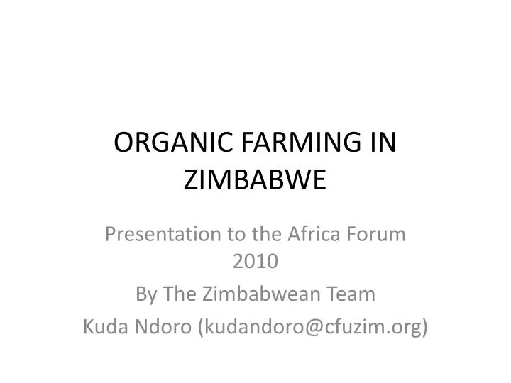 organic farming in zimbabwe n.