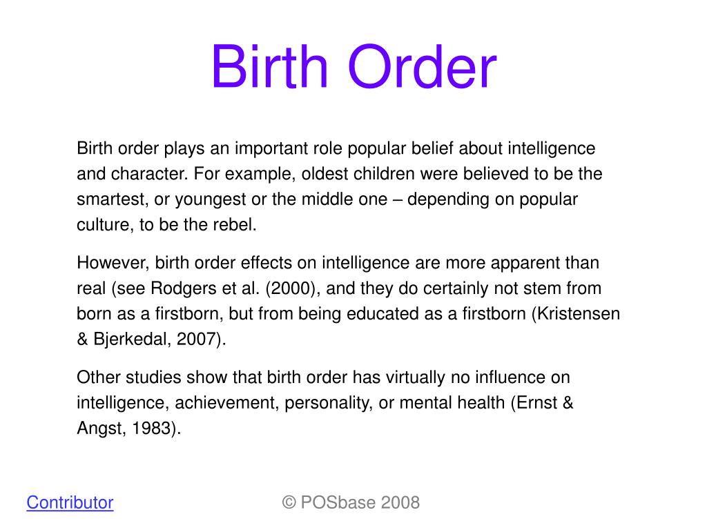 birth order essay intro