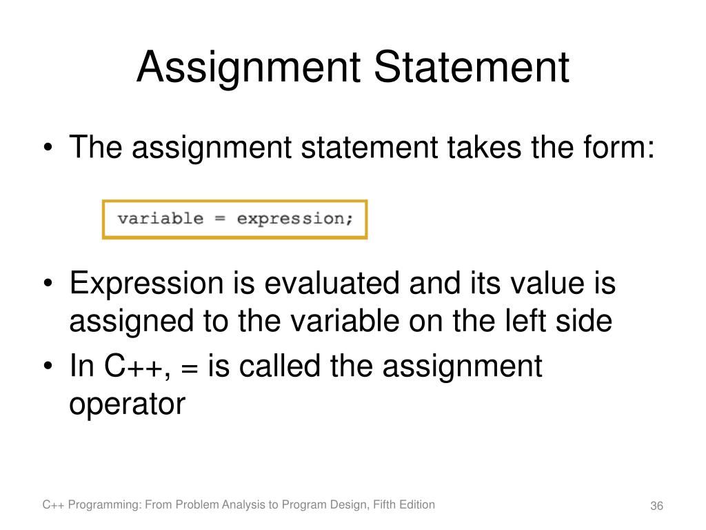 assignment statement adalah