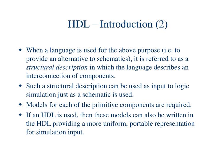 PPT - Hardware Description Language - Introduction PowerPoint ...