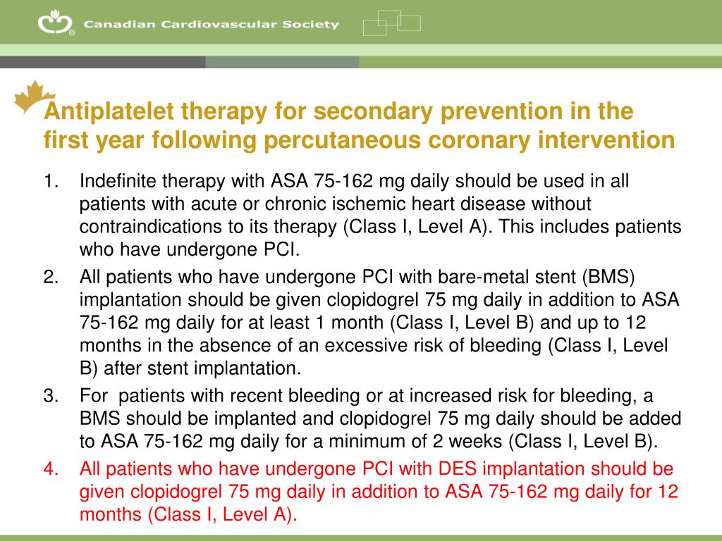 PPT - Antiplatelet Therapy for Secondary Prevention in the First Year ...
