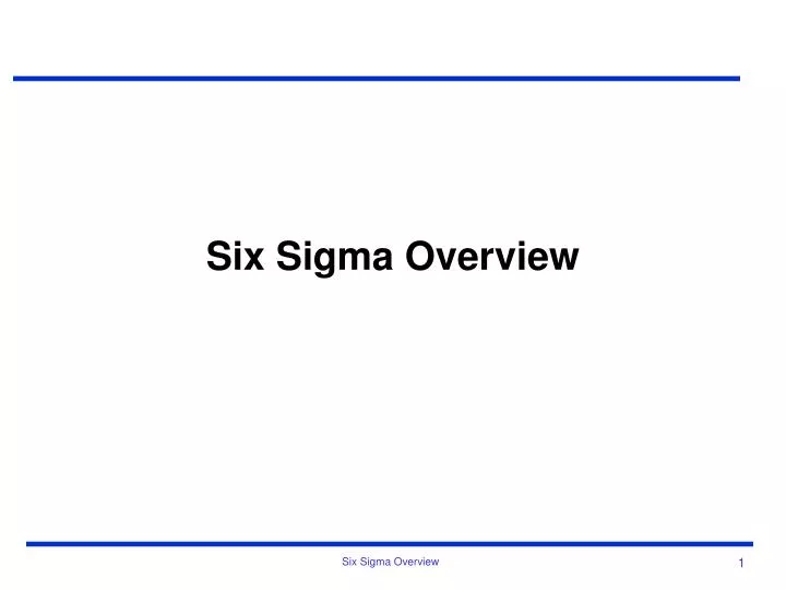 six sigma overview n.