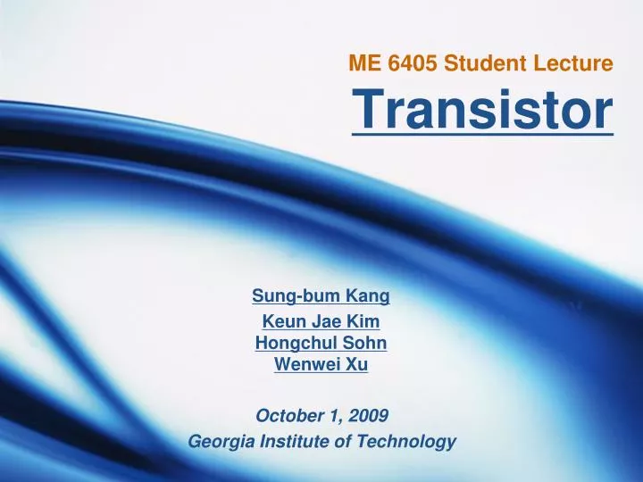 me 6405 student lecture transistor n.