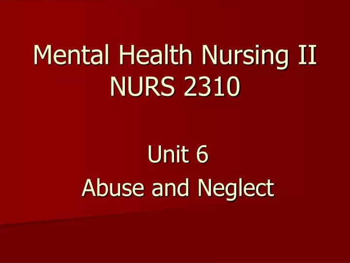 mental health nursing ii nurs 2310 n.