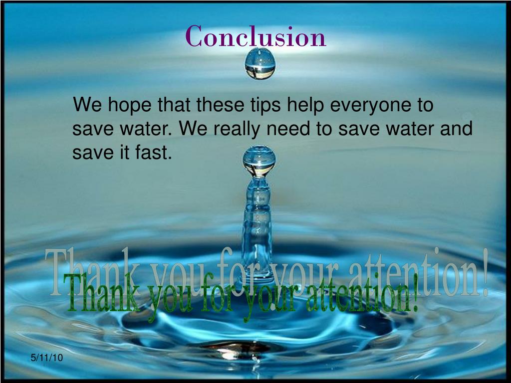 water conclusion essay