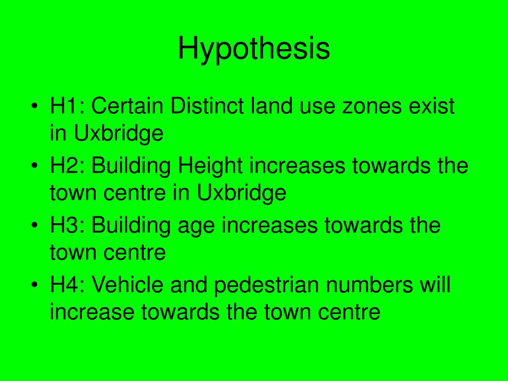 hypothesis examples in geography