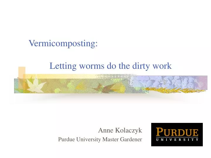 vermicomposting letting worms do the dirty work n.