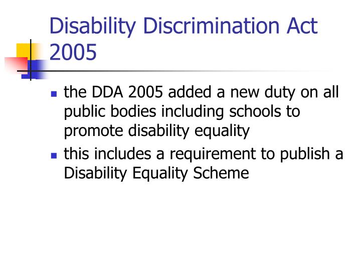 PPT Disability Discrimination Act PowerPoint Presentation ID663544