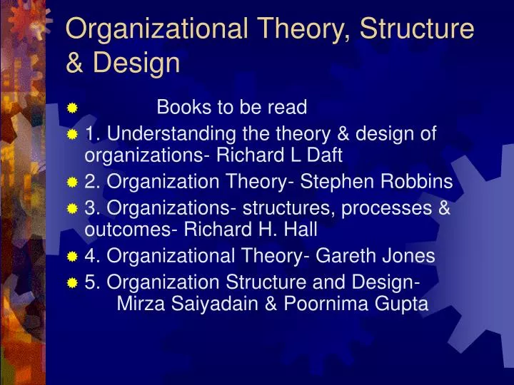 organizational theory structure design n.
