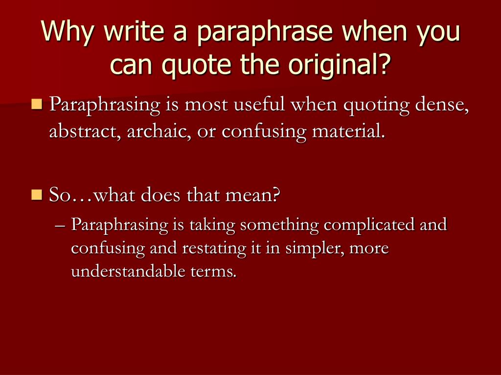paraphrase quotes meaning