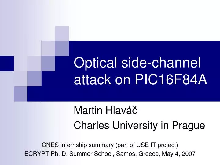 optical side channel attack on pic16f84a n.