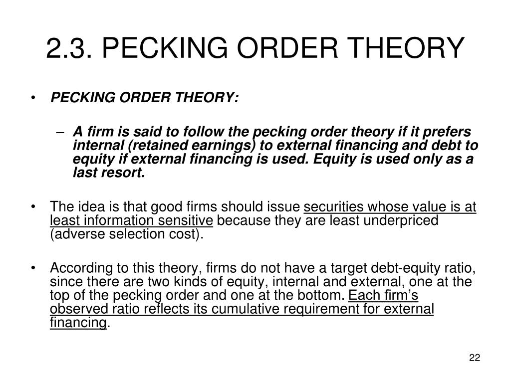 pecking order theory thesis