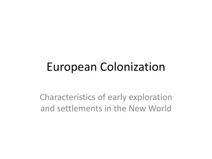 european colonization n.