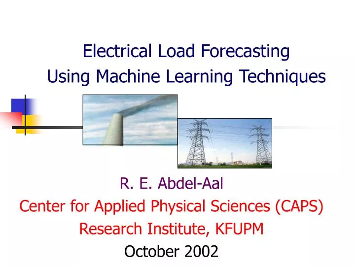 electrical load forecasting using machine learning techniques n.