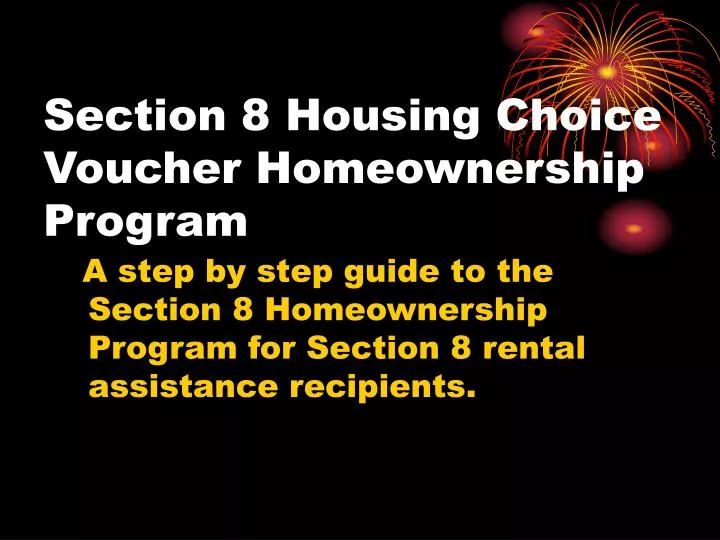 section 8 housing choice voucher homeownership program n.