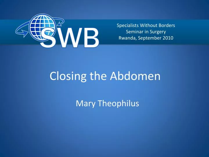 closing the abdomen n.
