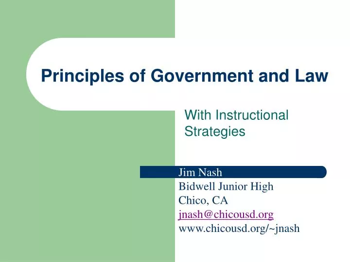 principles of government and law n.