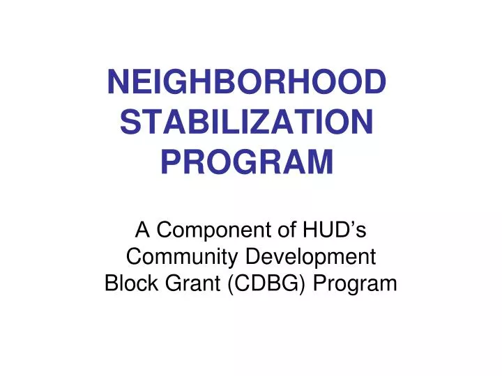 neighborhood stabilization program n.