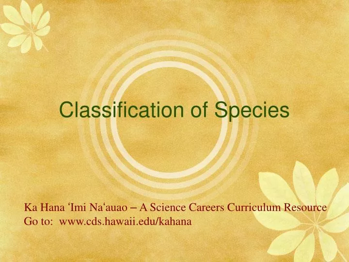 classification of species n.