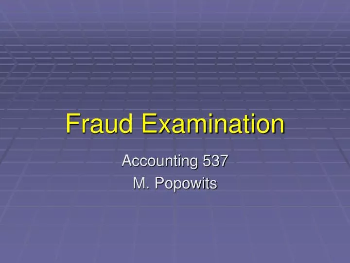 fraud examination n.