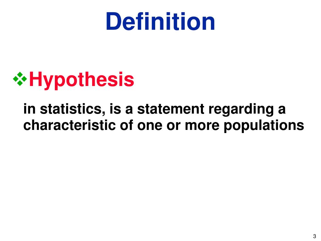 define hypothesis in statistics
