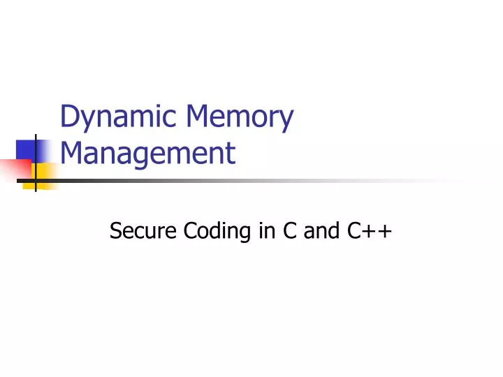 dynamic memory management n.