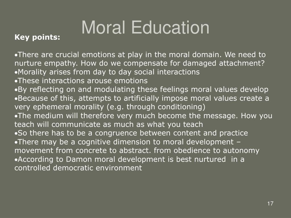 what is the moral education essay